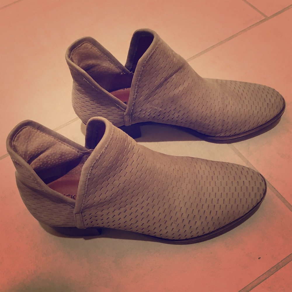 Lucky Brand Perforated Suede Booties